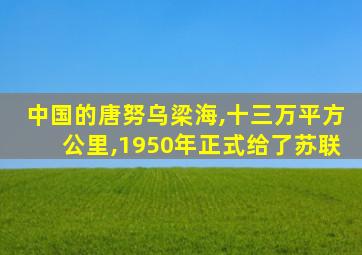 中国的唐努乌梁海,十三万平方公里,1950年正式给了苏联