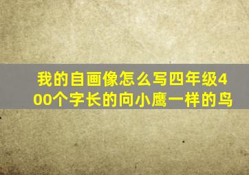 我的自画像怎么写四年级400个字长的向小鹰一样的鸟