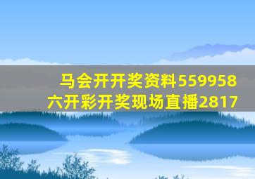 马会开开奖资料559958六开彩开奖现场直播2817