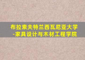 布拉索夫特兰西瓦尼亚大学-家具设计与木材工程学院